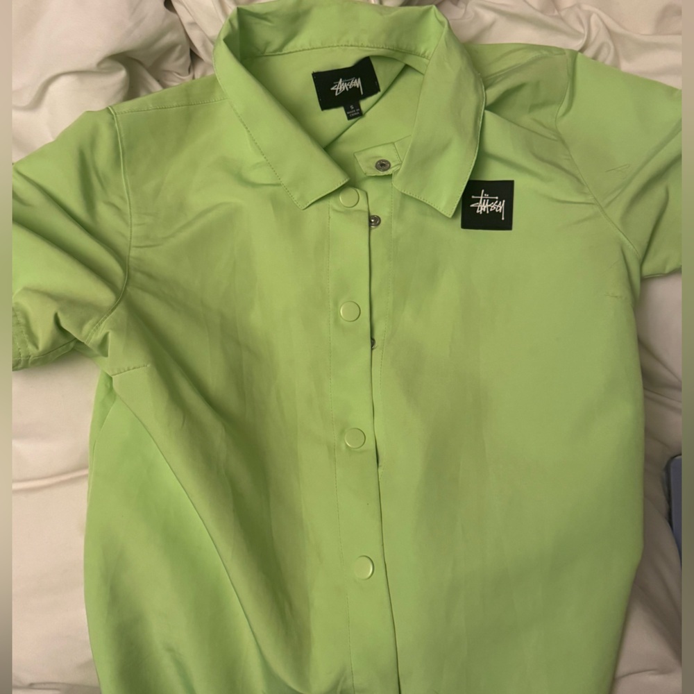 Stüssy Lime Green Button-Up Shirt